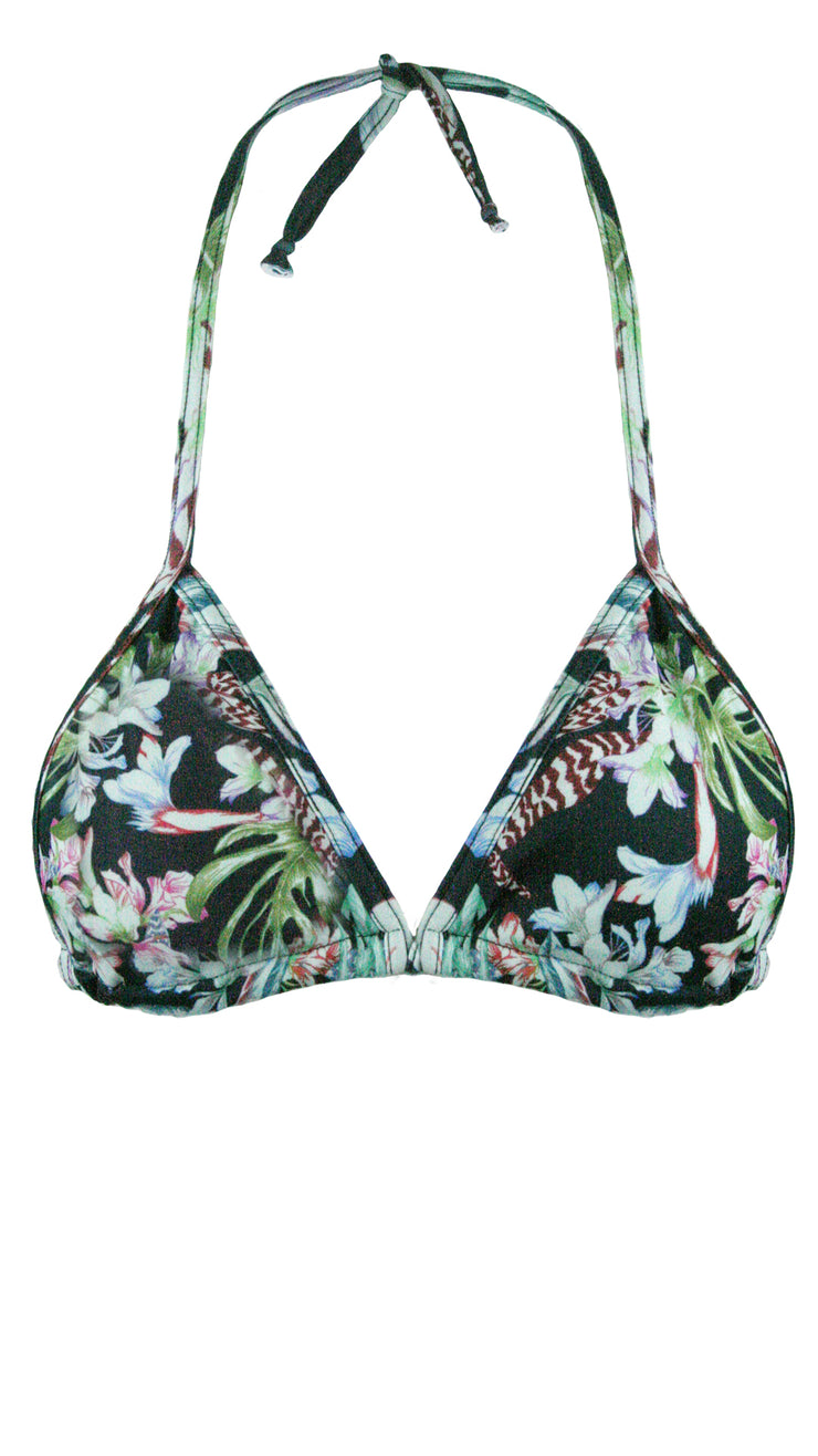 Floral Botanical Triangle Bikini Top