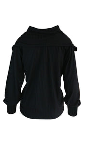 Black Heritage Ribbed Pullover
