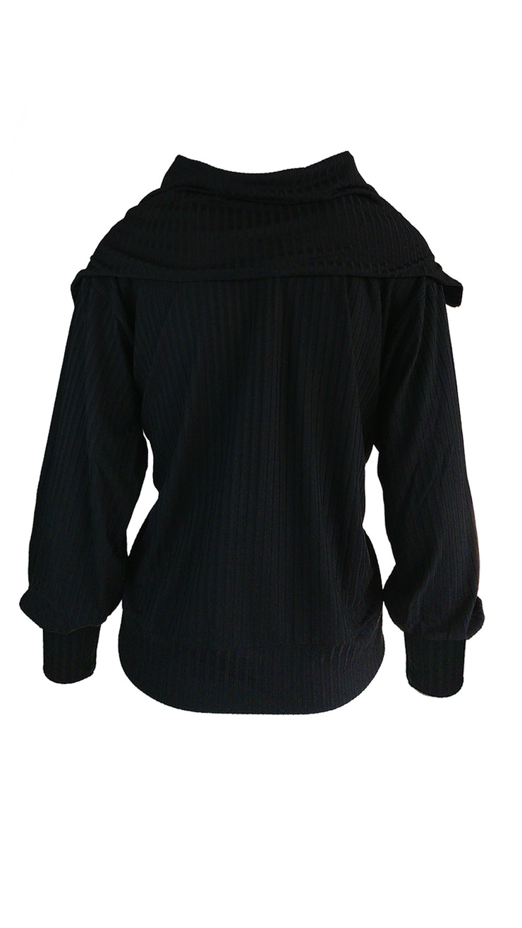 Black Heritage Ribbed Pullover