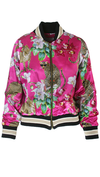 Leopard's Kiss Pink Luxe Legacy Bomber Jacket