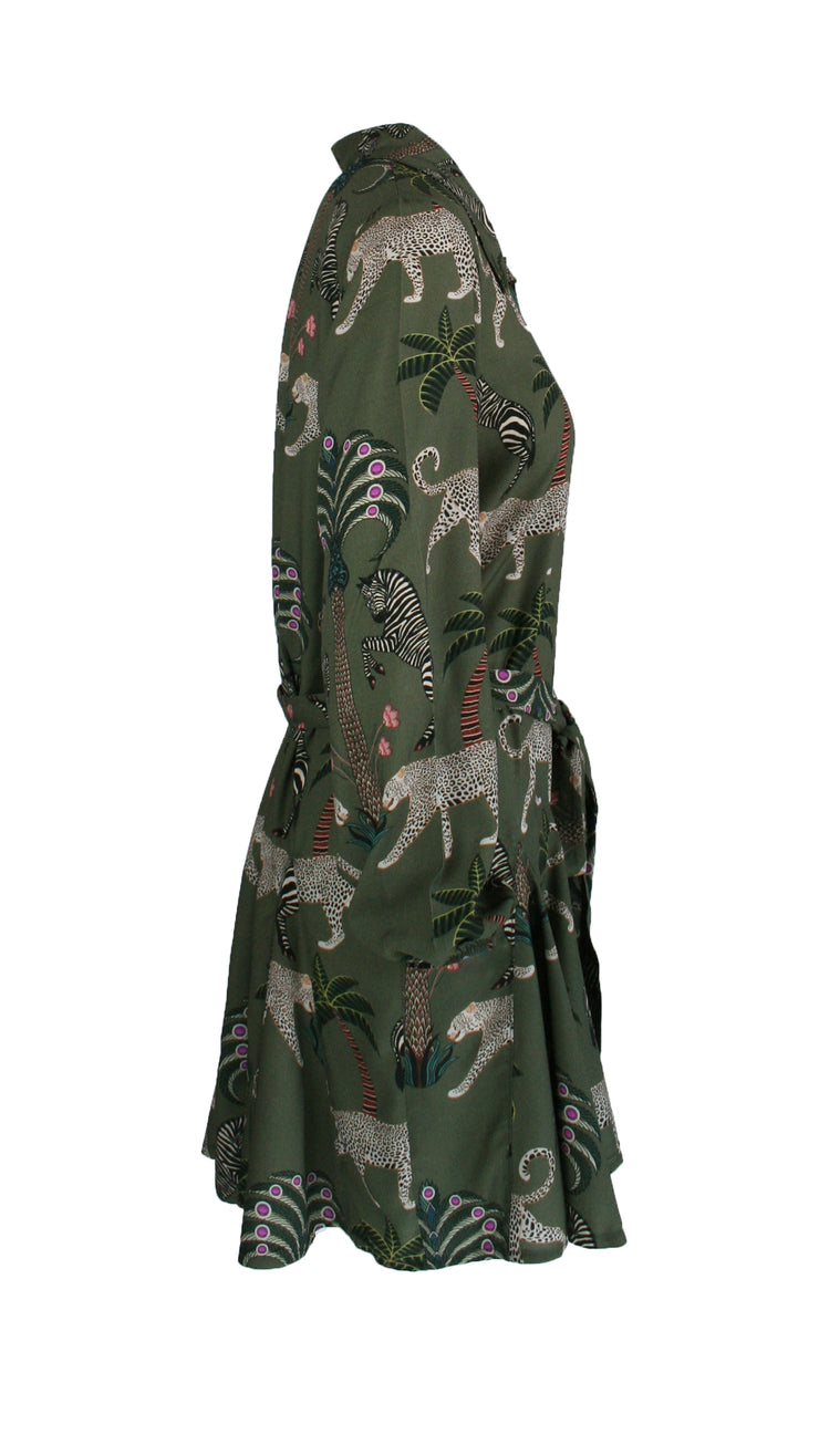 Okavango Olive Flare Dress