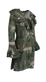 Okavango Olive Flounce Dress