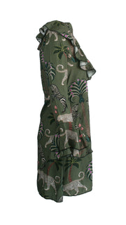 Okavango Olive Flounce Dress