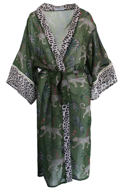 Okavango Olive Chiffon Kimono Cover Up