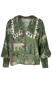 Okavango Olive Saint-Tropez Long Puff Sleeve Shirt