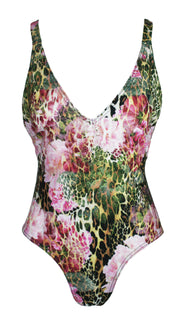 Rose Animal V Neck One Piece