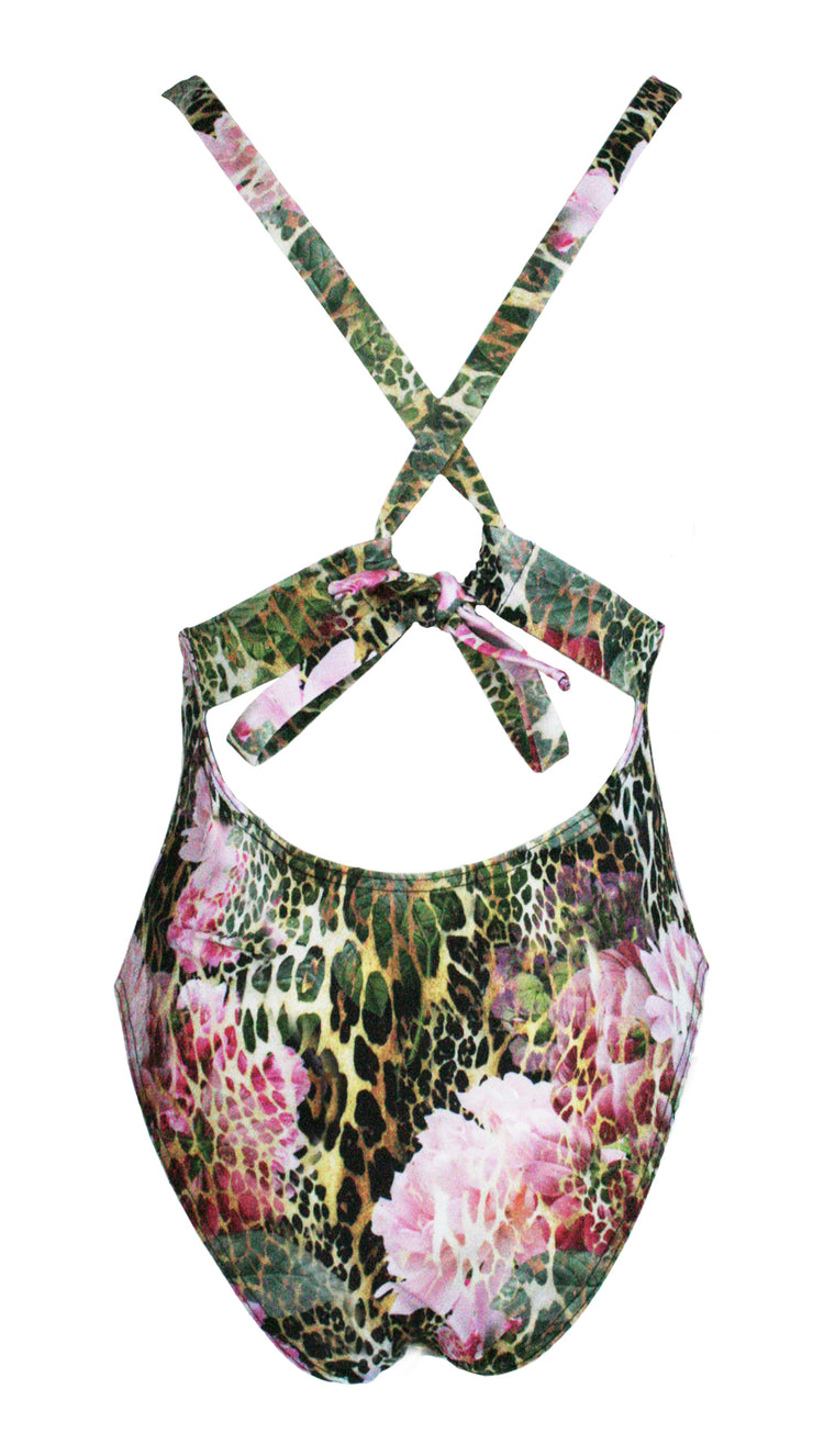 Rose Animal V Neck One Piece