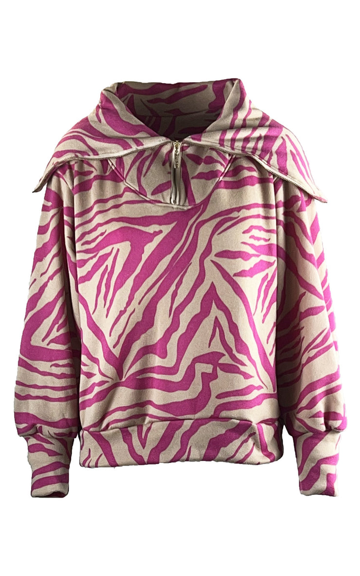 Cerise Zebra Heritage Pullover