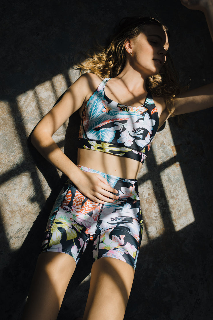 Floral Botanical High Waist Shorts