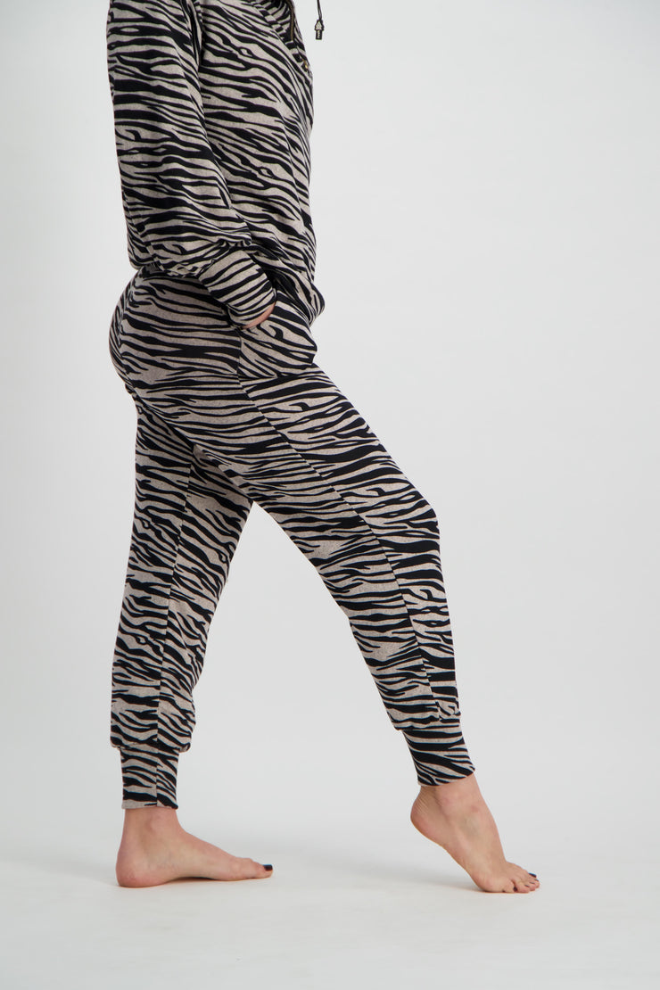Ivory Zebra Heritage Ribbed Pant